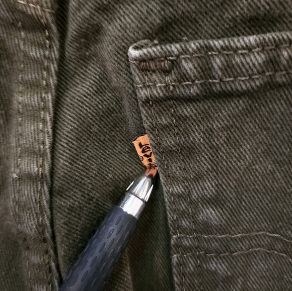 Levis Orange tab 90s 550 Mens Jeans Size 31 × 32 Green Relaxed Fit Tapered Leg - Picture 8 of 8